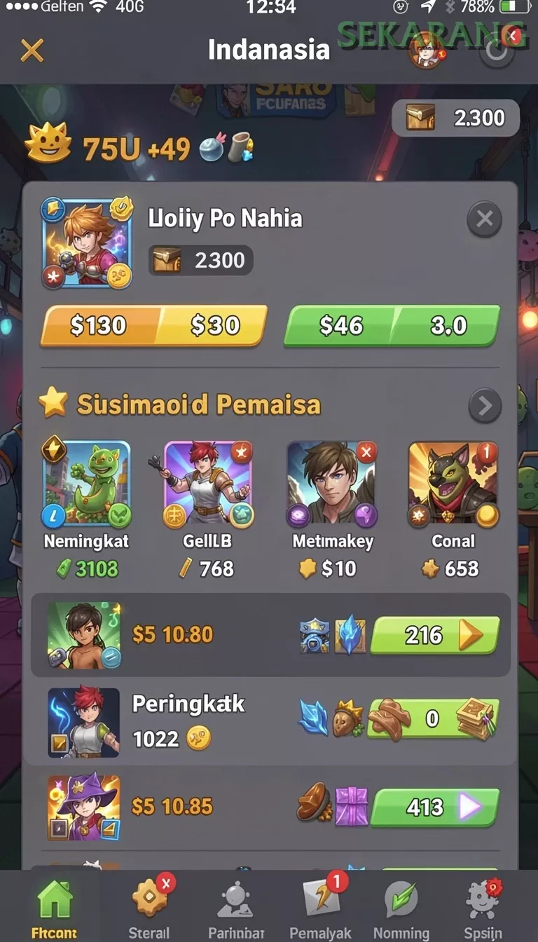 Cuplikan layar TOTO12 — pengaturan akun