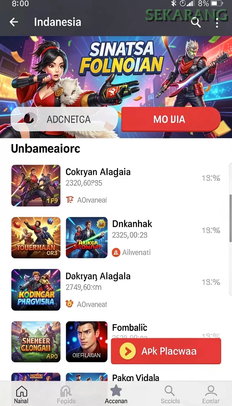 Cuplikan layar SVIP5 — aktivitas